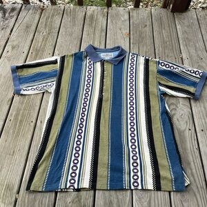 Feldini Natural Issue Vintage Striped Polo Shirt Men’s L Multicolor